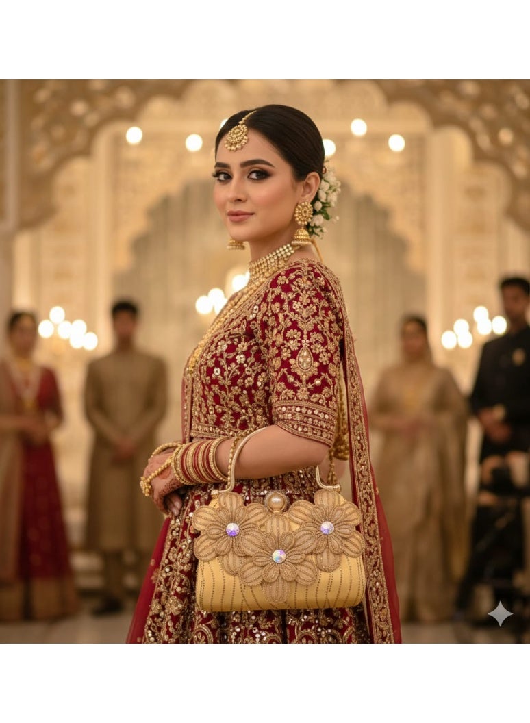 Vision Stone Embellished Evening Clutch for Women | Luxury Crystal Rhinestone Party Handbag | Bridal Wedding Clutch Purse | Formal Dinner & Cocktail Bag. Assorted color (1) pica - Image 2